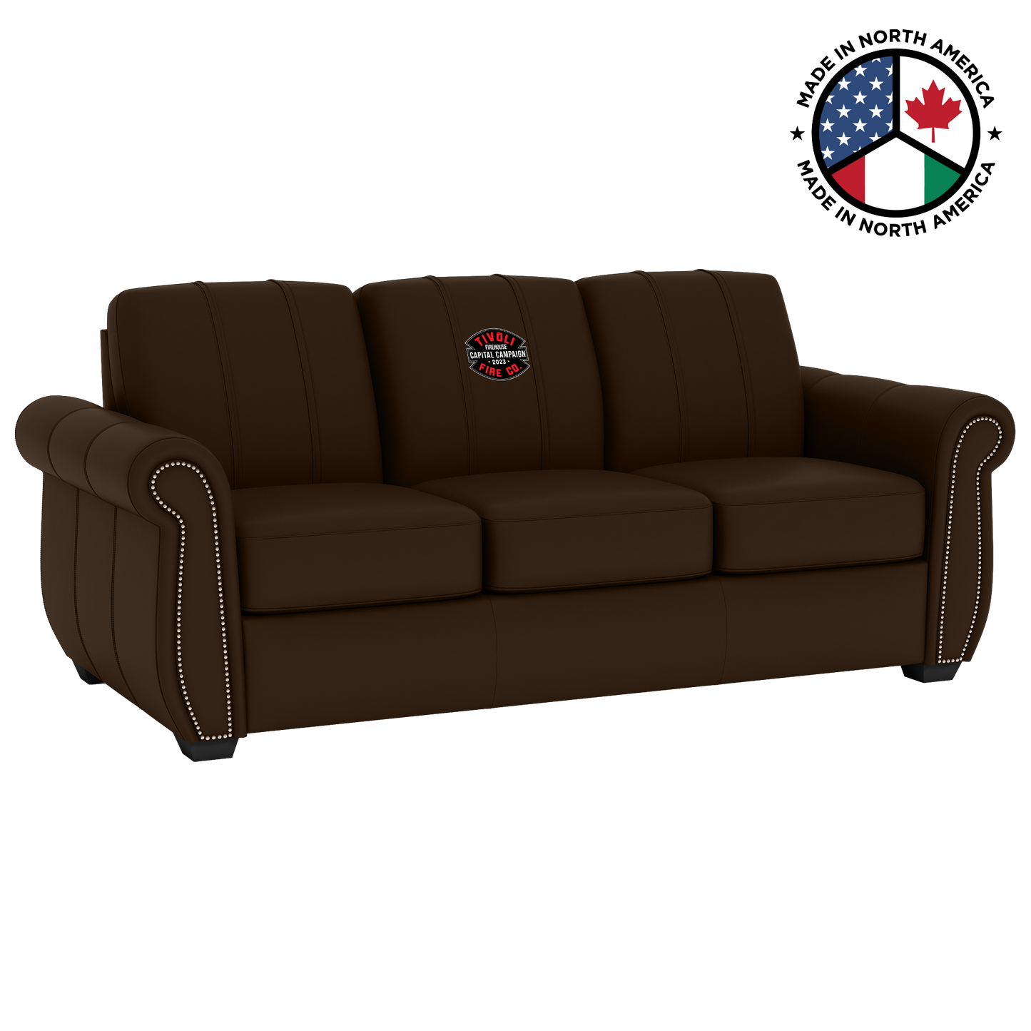 Chesapeake Stationary Sofa Top Grain Leather with Custom Logo