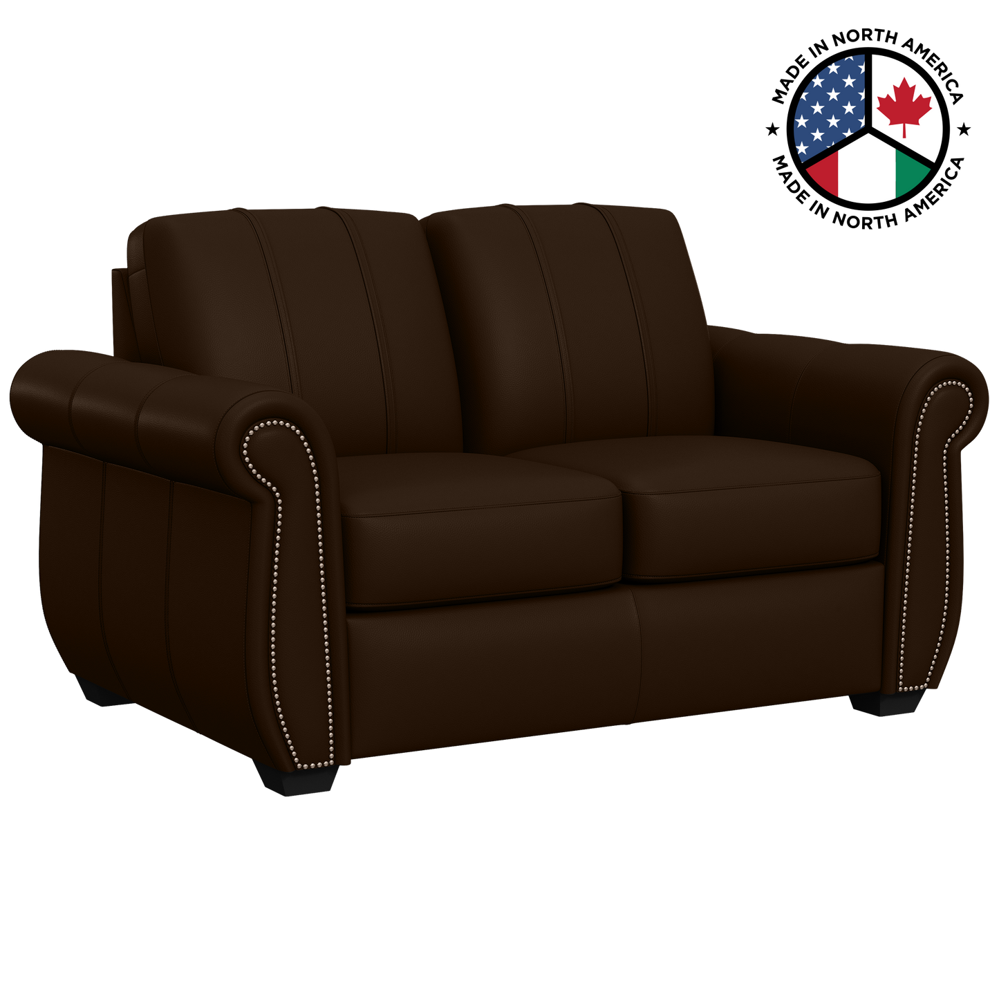 Chesapeake Stationary Loveseat in Top Grain Leather with First Responder Logo
