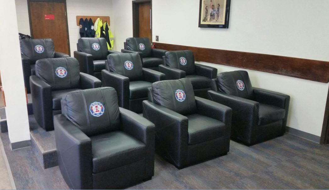 Silver Club Chair with First Responder Logo