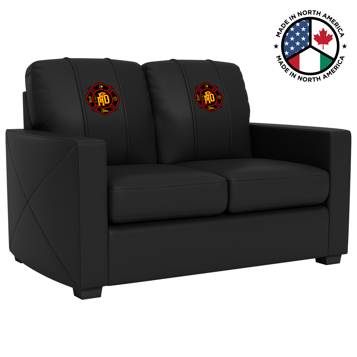 Xcalibur Stationary Loveseat - Top Grain Leather (Custom Logo)