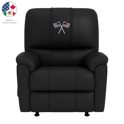 Freedom Rocker Recliner Plush Black Synthetic Leather with First Responder Logo