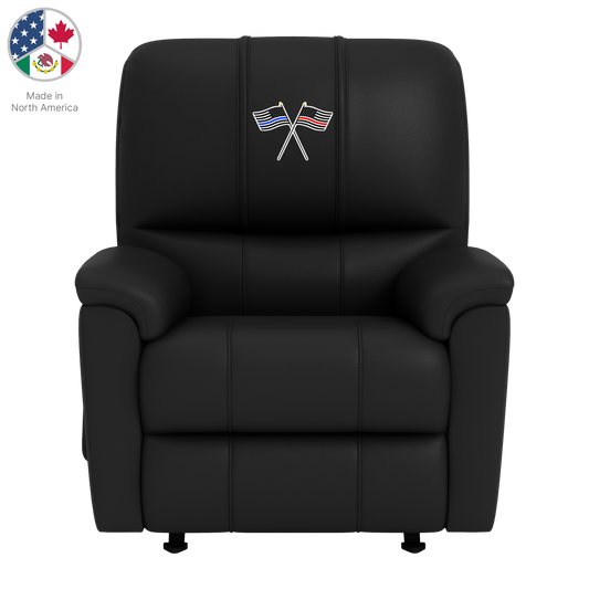Freedom Rocker Recliner Plush Black Synthetic Leather with First Responder Logo