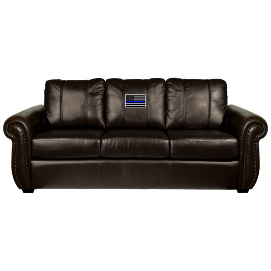 Chesapeake Stationary Sofa Top Grain Leather with First Responder Logo