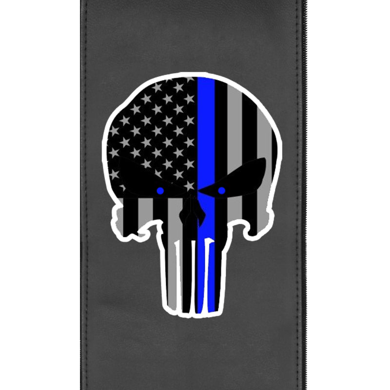 Blue Line Skull Logo Panel
